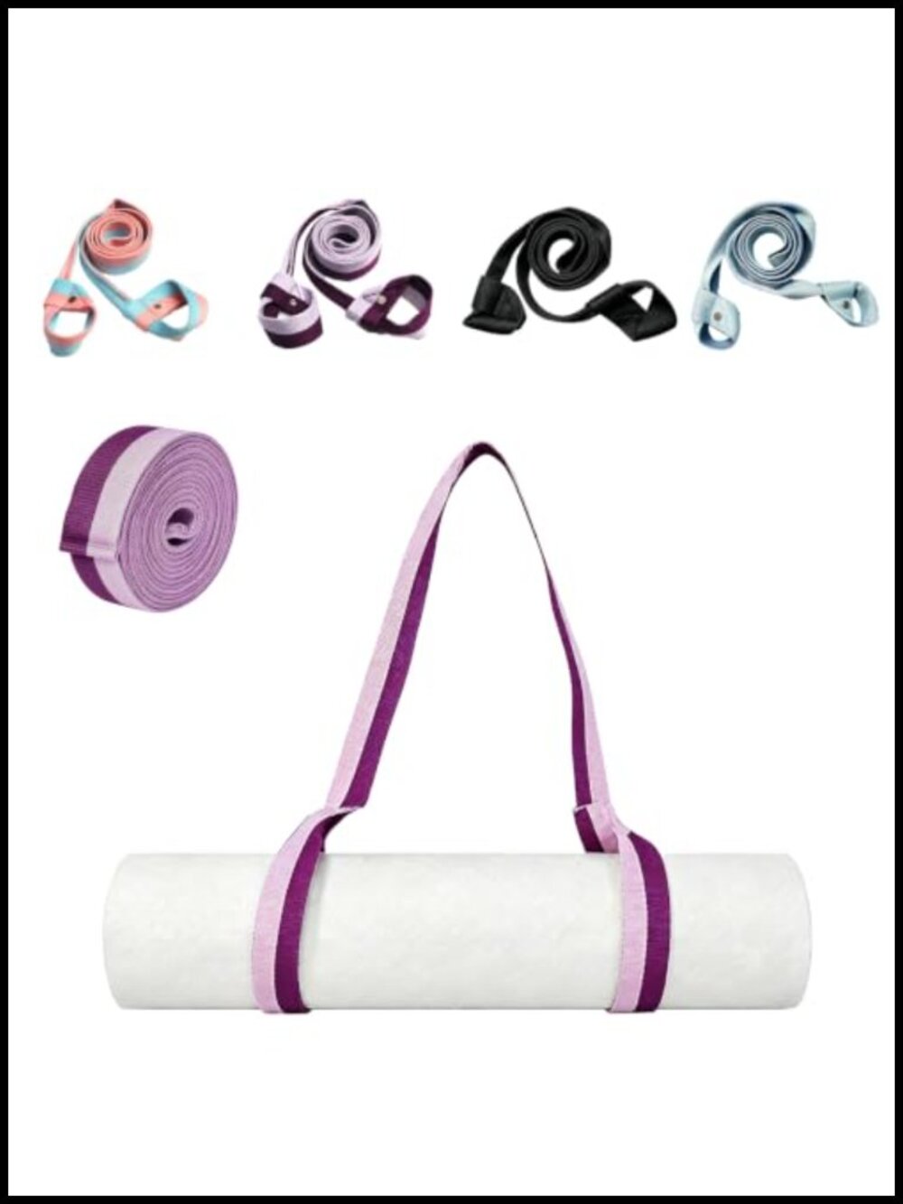 Yoga Mat Strap Adjustable Carrying Strap Polyester Webbing Metal Buckle